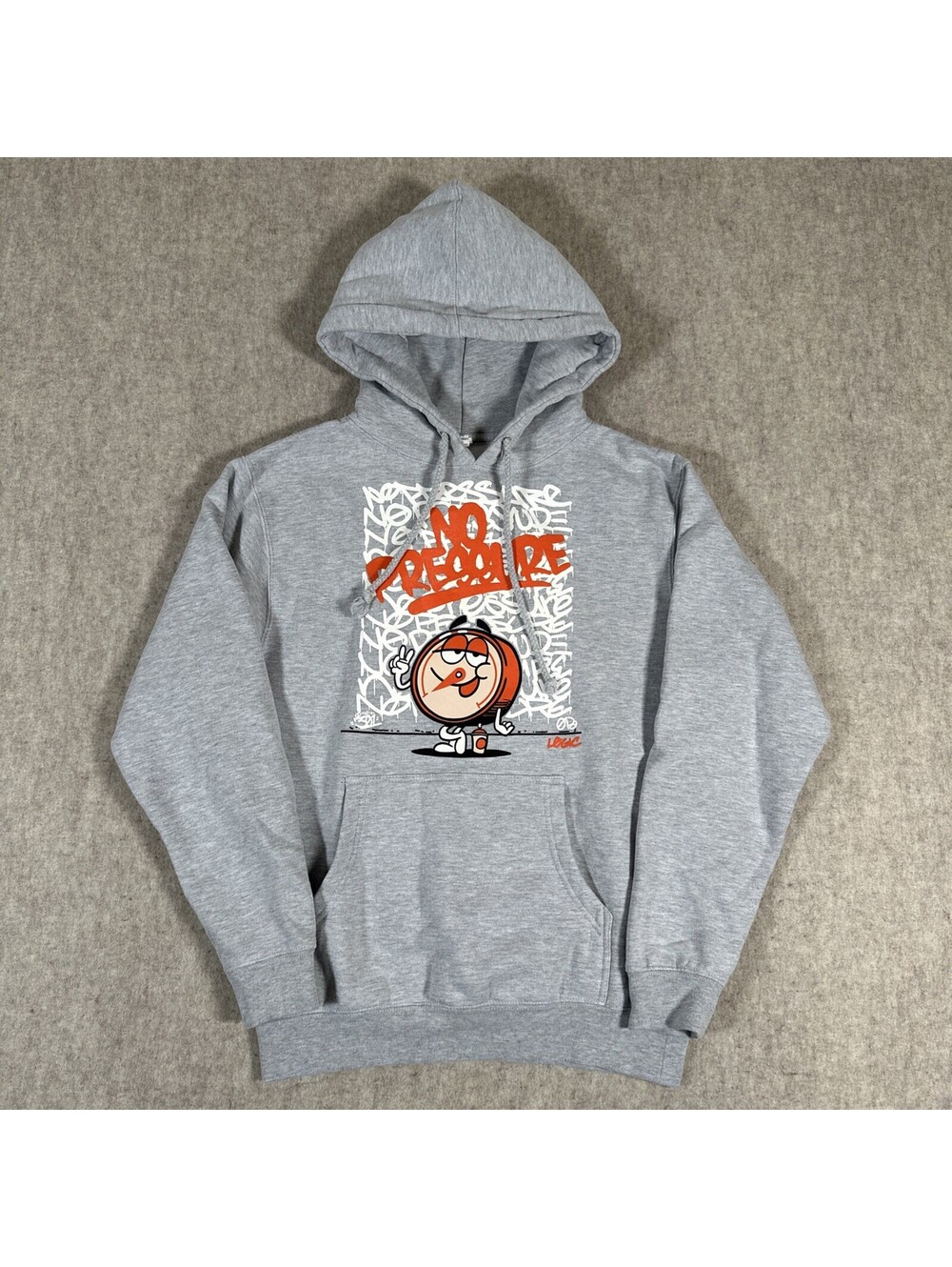 Logic No Pressure Hoodie Adult Small Gray Hip Hop Rap Streetwear Pullover Mens